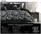 Black Scroll Embroidered 7-Piece Comforter Set - alternate product view 2