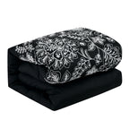 Black Scroll Embroidered 7-Piece Comforter Set - comforter detail