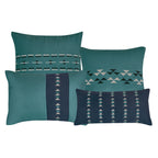 Teal Colorblock 7-Piece Comforter Set - decorative pillow detail