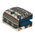 Brown and Teal Western 7-Piece Comforter Set - comforter detail