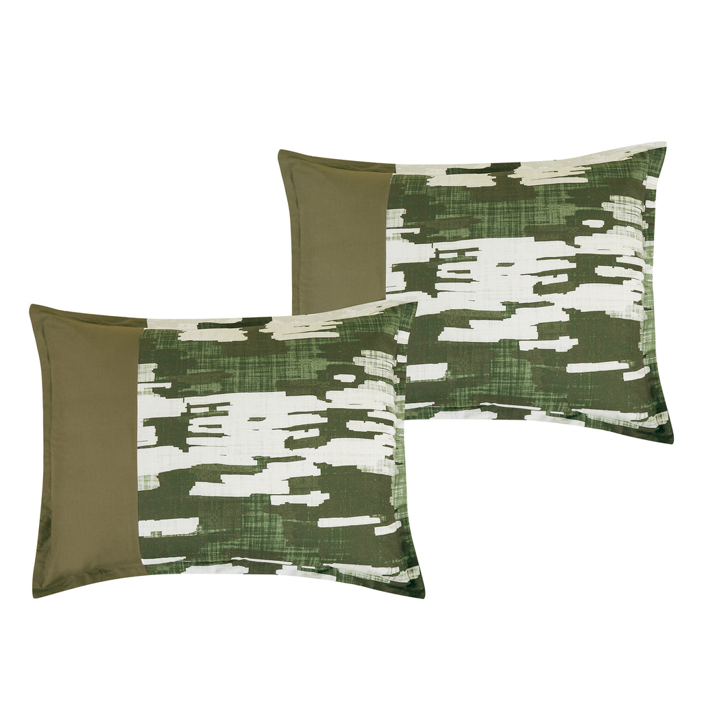 Olive Camouflage 9-Piece Comforter & Sheet Set - pillow sham detail