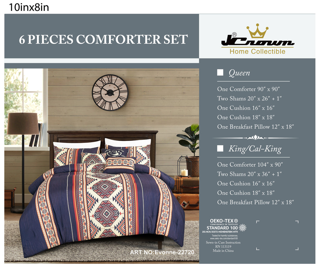 Navy Southwestern 6-Piece Comforter Set detail 6