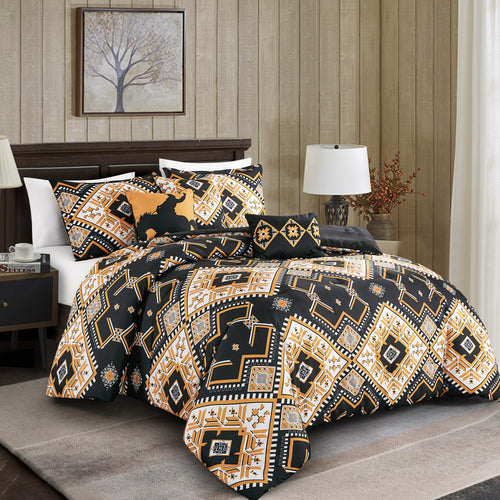 Black & Gold Geometric 6-Piece Comforter Set detail 4