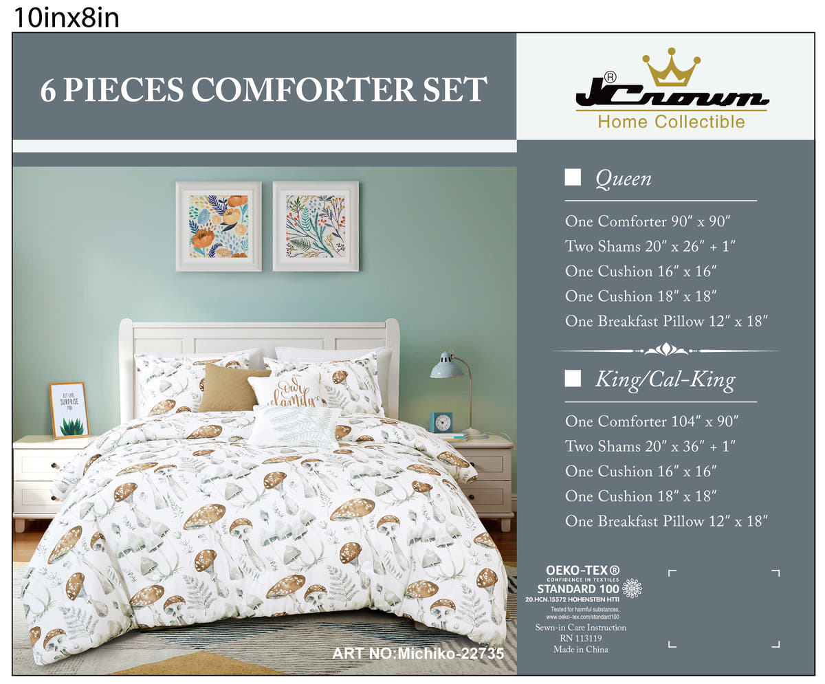 White Feather 6-Piece Comforter Set detail 6