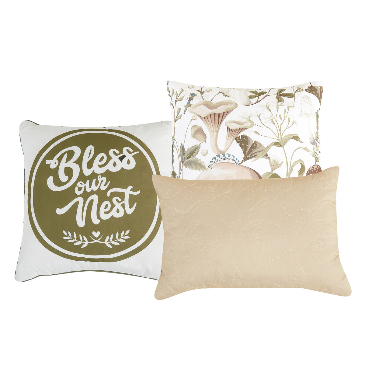 Cream Floral 6-Piece Comforter Set detail 3