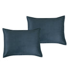 Matching pillow shams from the Luxurious Navy Tufted 5-Piece Comforter and Throw Blanket Set
