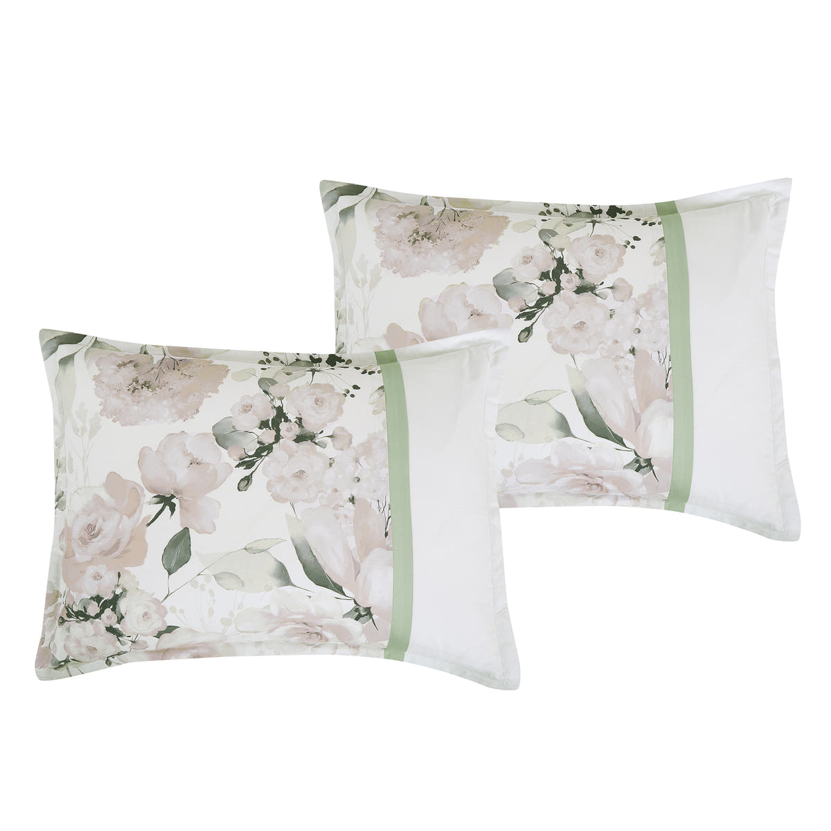 Sage & Blush Floral 7-Piece Comforter Set - pillow sham detail