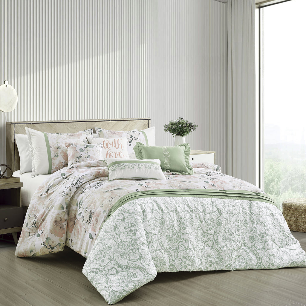 floral 7-piece comforter set, product view
