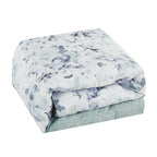 Comforter detail from the Soft Mint Green and Grey Watercolor Floral Comforter Set