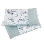 Matching pillow shams from the Soft Mint Green and Grey Watercolor Floral Comforter Set