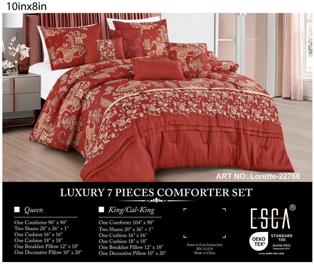 Red Paisley 7-Piece Comforter Set - alternate product view 2