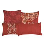 Red Paisley 7-Piece Comforter Set - decorative pillow detail
