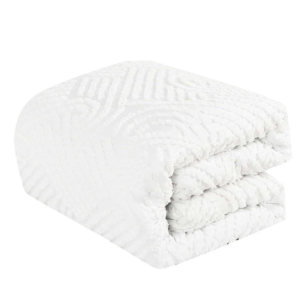 White Tufted 5-Piece Comforter Set