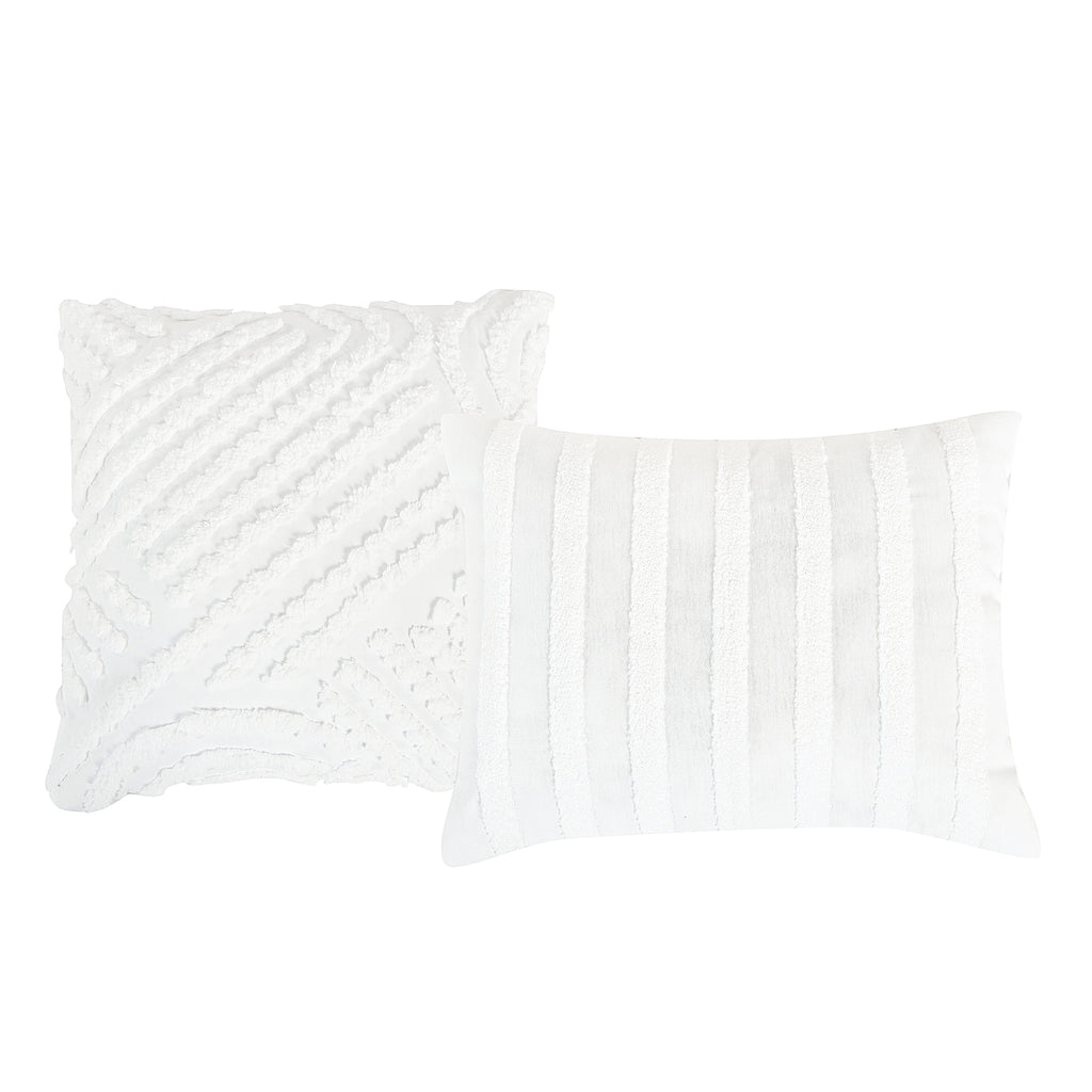 White Tufted 5-Piece Comforter Set detail 1
