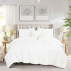 White Tufted 5-Piece Comforter Set detail 3