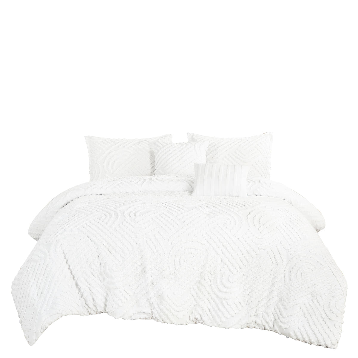 White Tufted 5-Piece Comforter Set detail 4