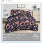 Navy Floral 3-Piece Bedspread Set - alternate product view 2