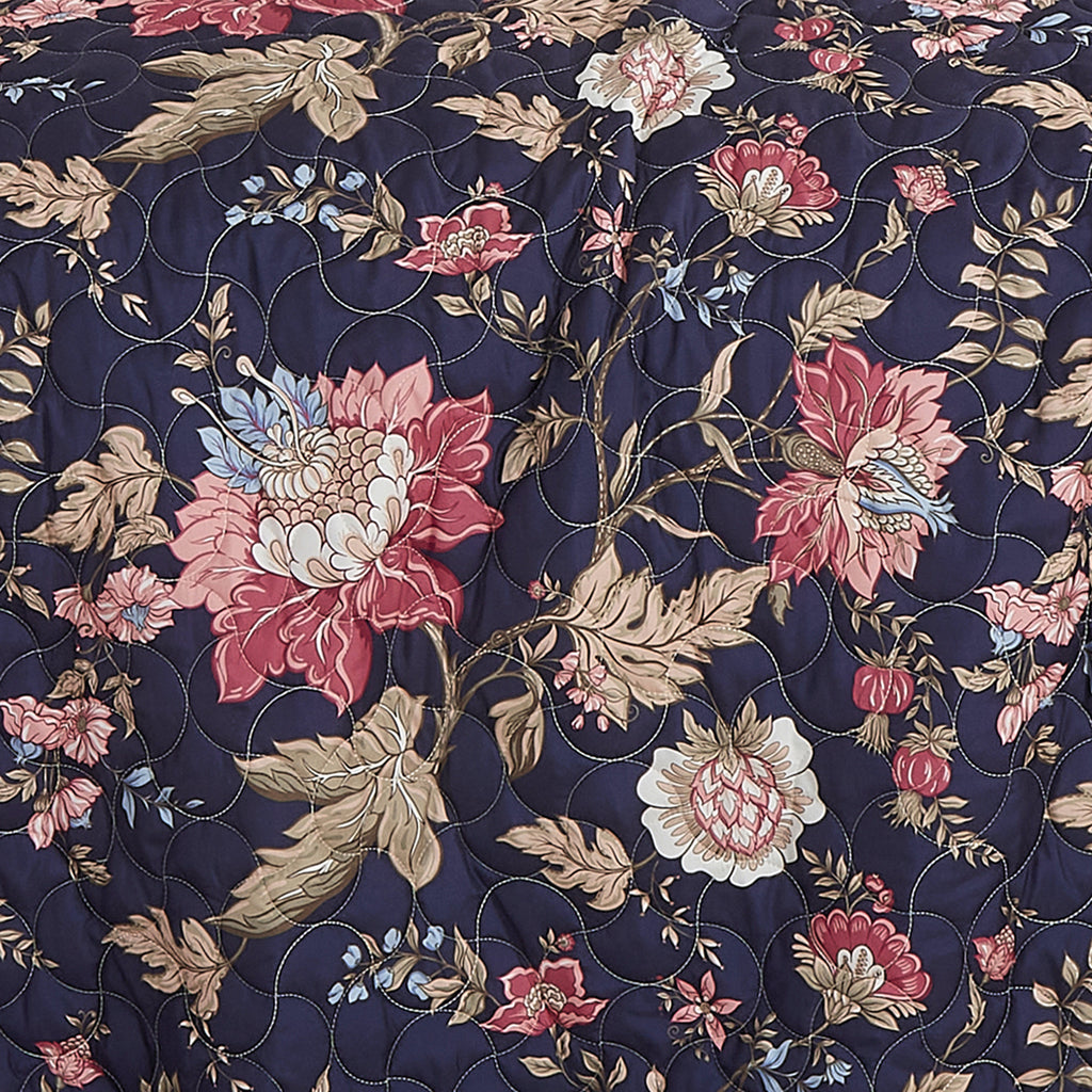 Navy Floral 3-Piece Bedspread Set - alternate product view 4