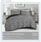 Black & White Botanical 3-Piece Bedspread Set - alternate product view 2