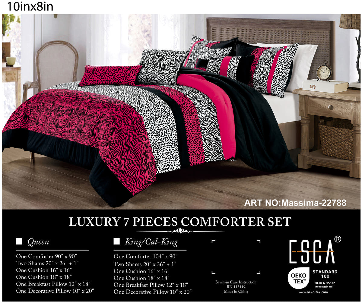 Hot Pink Animal Print 7-Piece Comforter Set - alternate product view 2