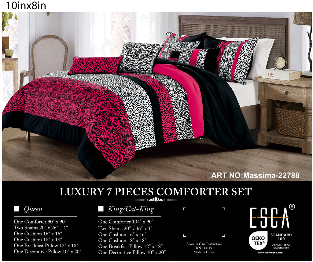 Hot Pink Animal Print 7-Piece Comforter Set - alternate product view 2