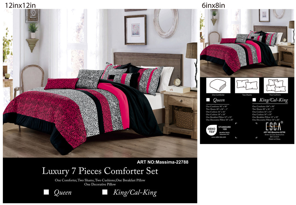 Hot Pink Animal Print 7-Piece Comforter Set - alternate product view 3
