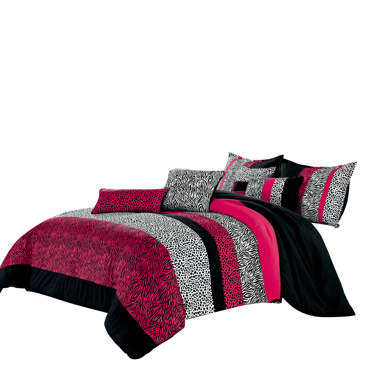 Hot Pink Animal Print 7-Piece Comforter Set - alternate product view 4