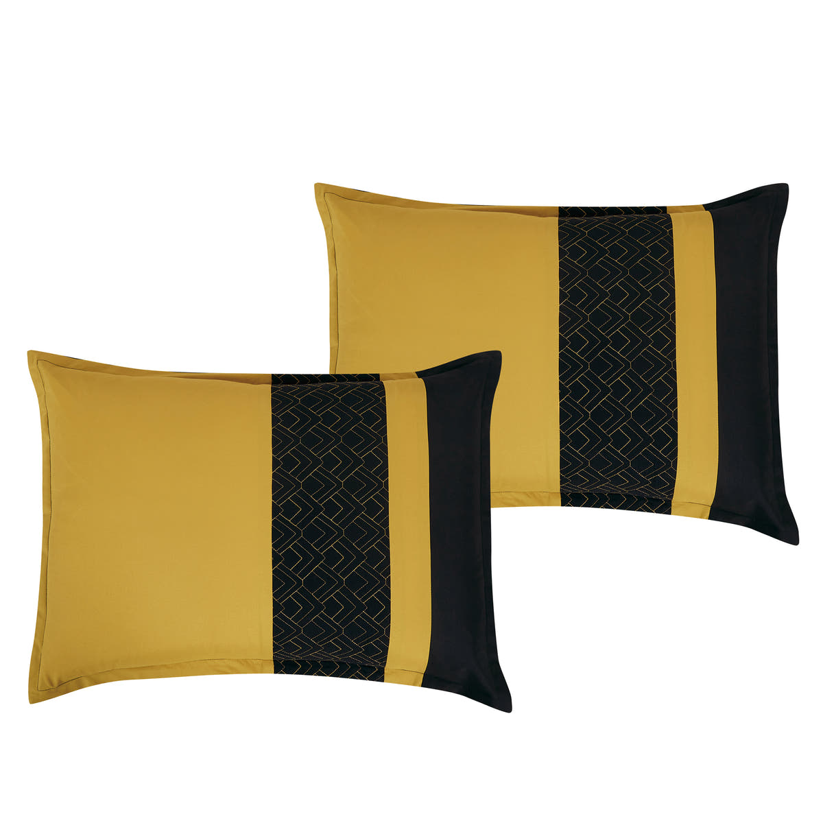 Black & Gold Color Block 6-Piece Comforter Set detail 3