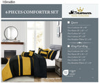 Black & Gold Color Block 6-Piece Comforter Set detail 6