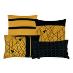 Yellow and Black Geometric 7-Piece Comforter Set - decorative pillow detail