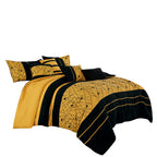 Yellow and Black Geometric 7-Piece Comforter Set - alternate product view 4
