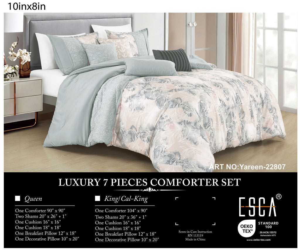 Sage Green Floral 7-Piece Comforter Set - alternate product view 2