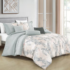 Sage Green Floral 7-Piece Comforter Set - styled bedding set