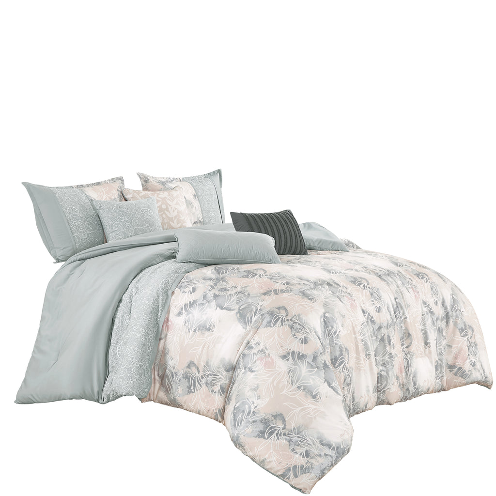 Sage Green Floral 7-Piece Comforter Set - alternate product view 3