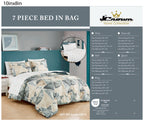 Modern Abstract Geometric 7-Piece Comforter and Sheet Set, shown in a bedroom setting
