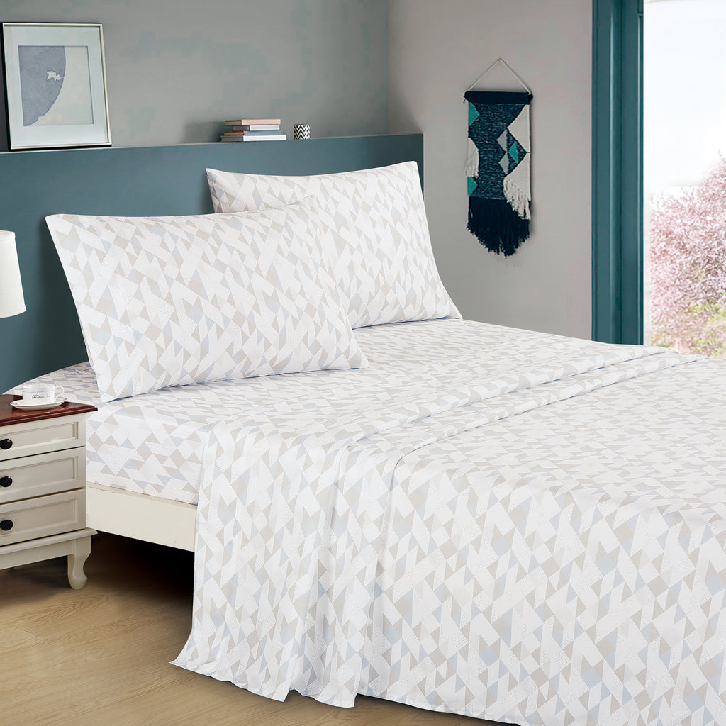 Sheet detail from the Modern Abstract Geometric 7-Piece Comforter and Sheet Set