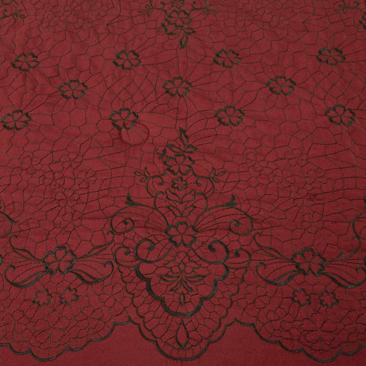Burgundy Embroidered 7-Piece Comforter Set - alternate product view 3