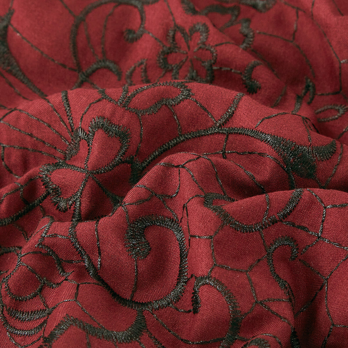 Burgundy Embroidered 7-Piece Comforter Set - alternate product view 5