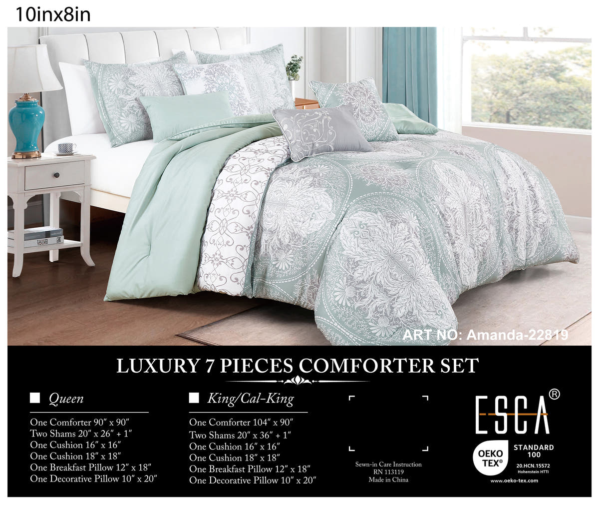 Mint Paisley 7-Piece Comforter Set - alternate product view 2