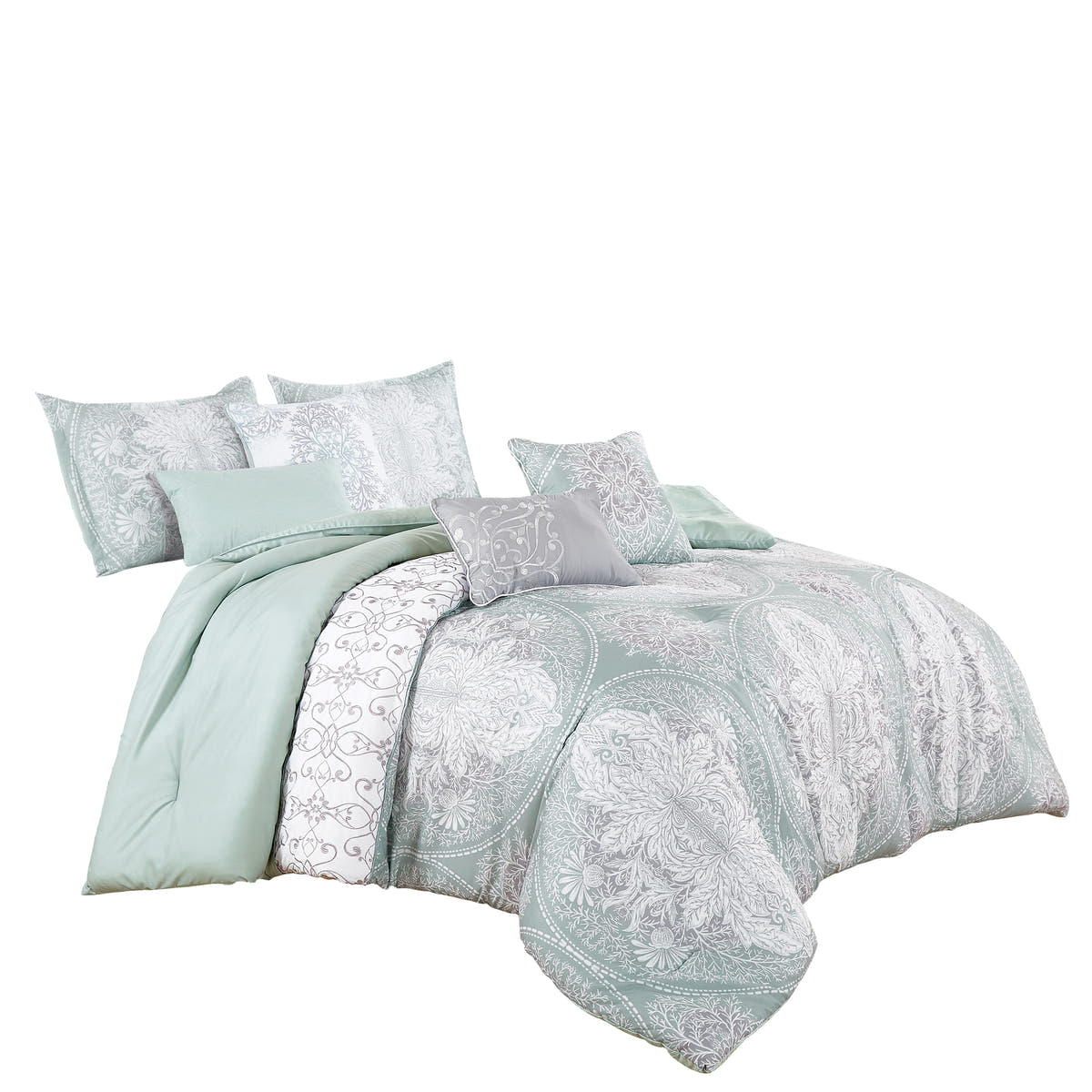 Mint Paisley 7-Piece Comforter Set - alternate product view 5
