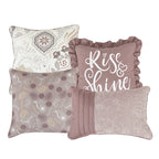 Mauve Floral 7-Piece Comforter Set - decorative pillow detail