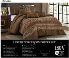 Brown Geometric Embroidered 7-Piece Comforter Set - alternate product view 2