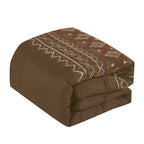 Brown Geometric Embroidered 7-Piece Comforter Set - comforter detail
