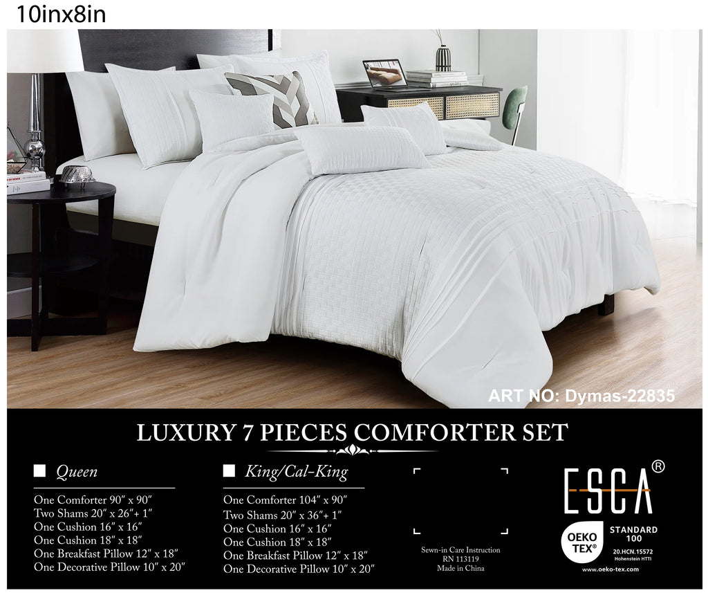 White Textured 7-Piece Comforter Set - alternate product view 2