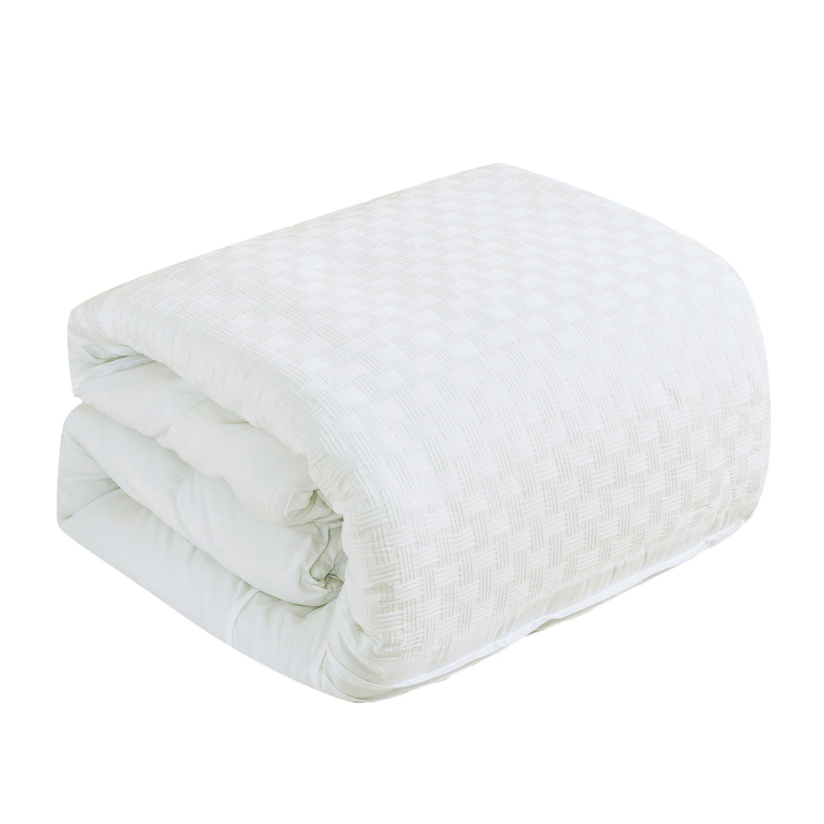 White Textured 7-Piece Comforter Set - comforter detail