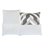 White Textured 7-Piece Comforter Set - decorative pillow detail