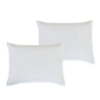 White Textured 7-Piece Comforter Set - pillow sham detail