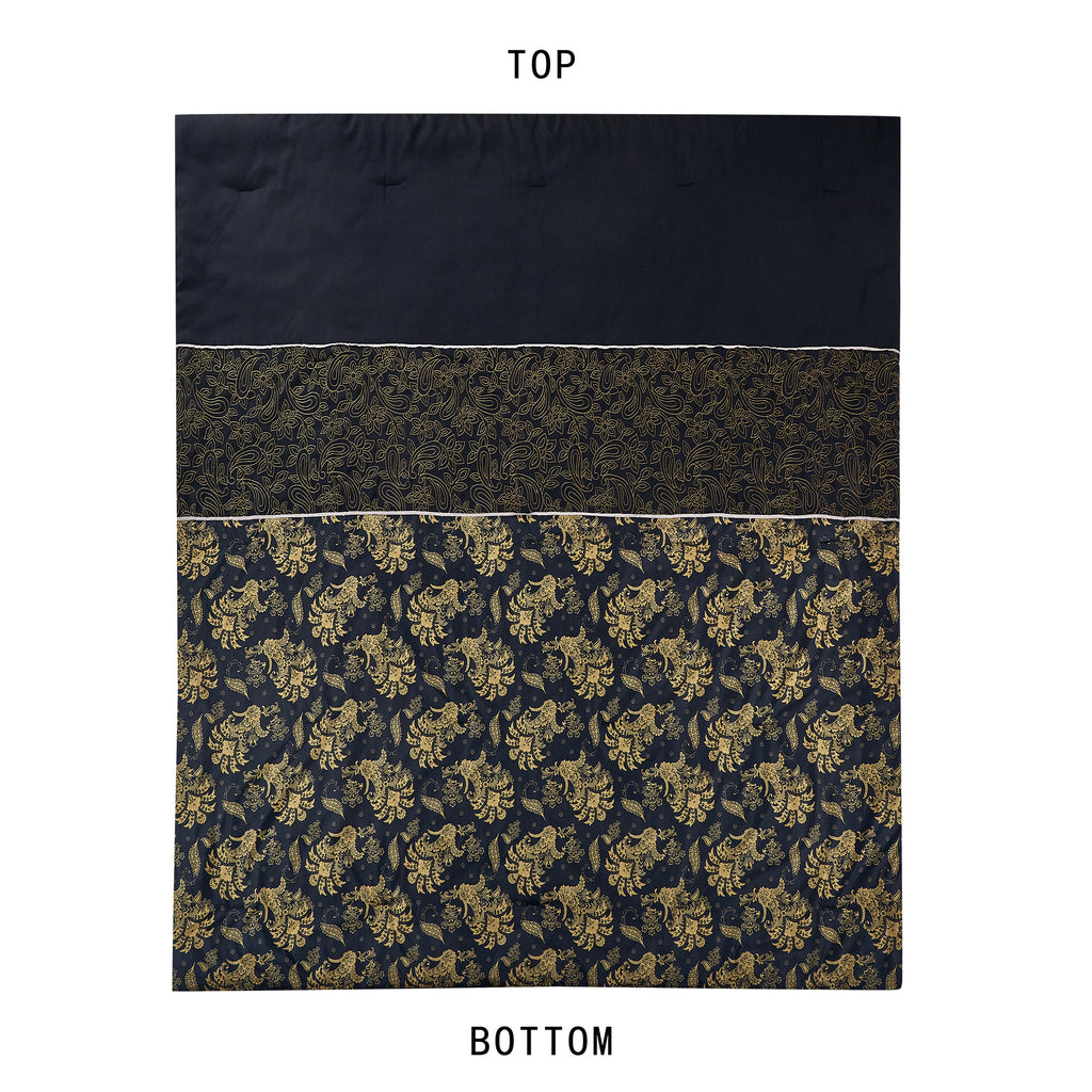 Black and Gold Paisley 7-Piece Comforter Set - alternate product view 3
