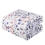 Comforter detail from the Modern Botanical Purple and Pink 7-Piece Complete Bedding Ensemble