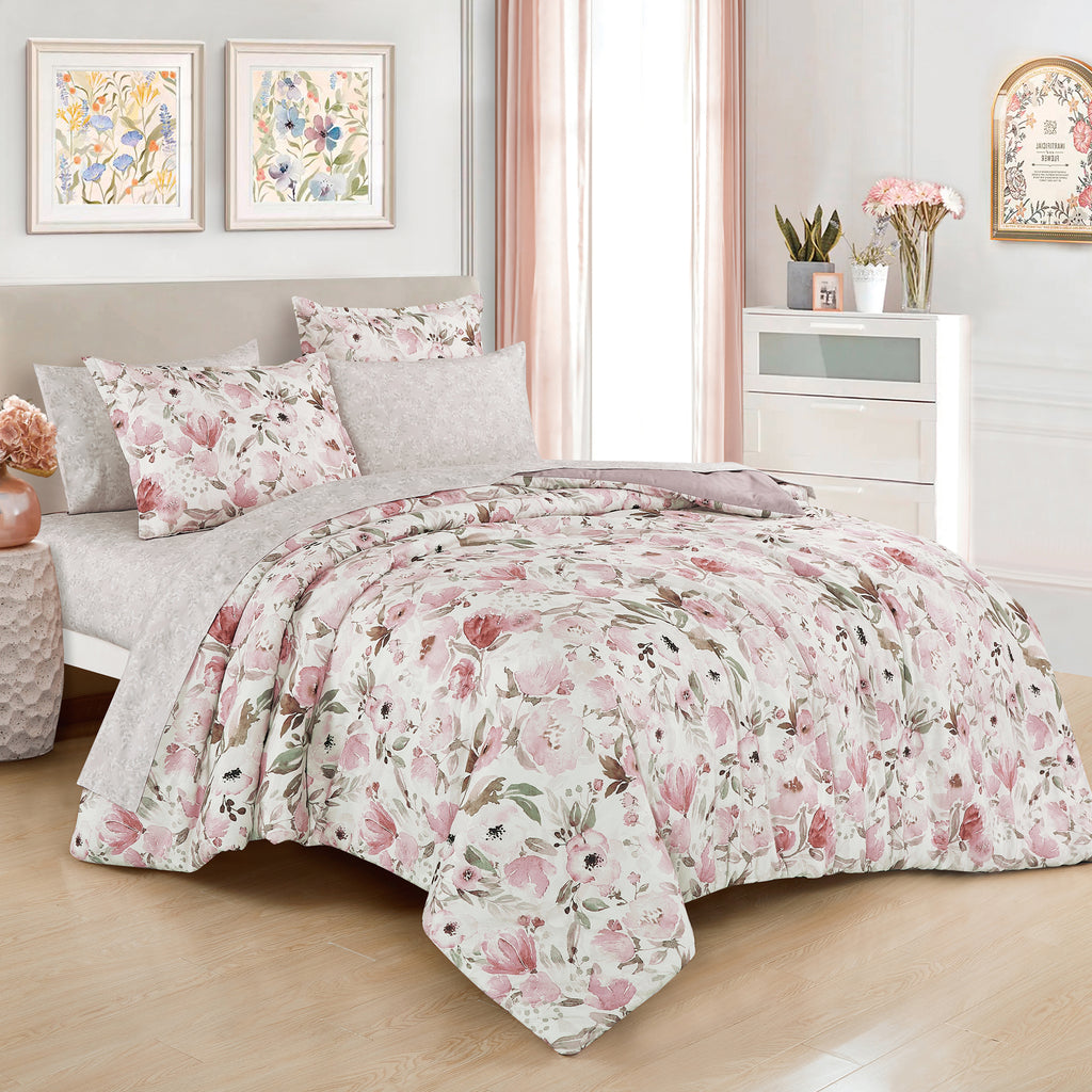 Blush Floral 7-Piece Comforter Set detail 4